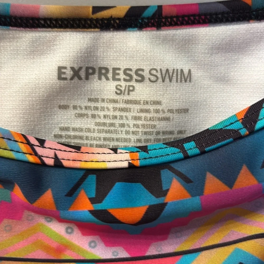 Express Multicolor Geometric Swim Bottom - Picture 3 of 4